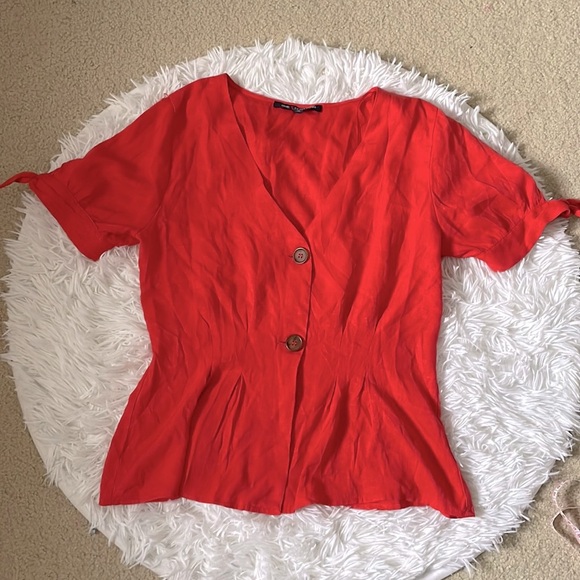 One Clothing Linen Style Button Down Blouse - Picture 1 of 6